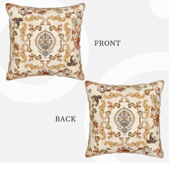 Vintage Ethnic Floral Decorative Pillow Cover 18x18 Inch - Picture 3 of 4